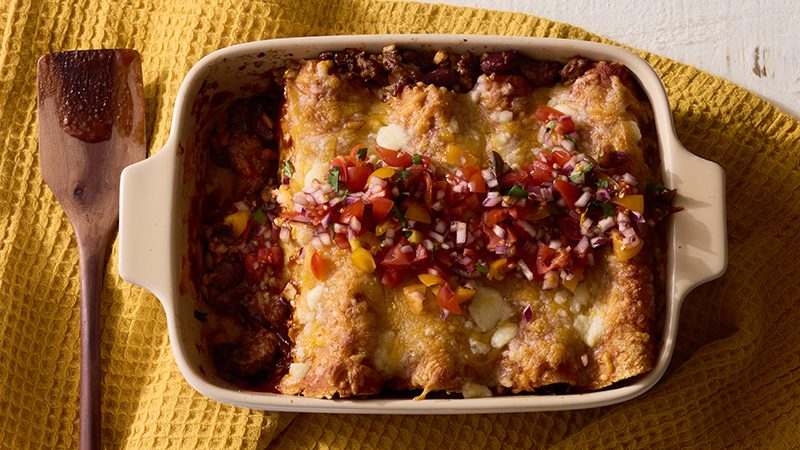 Beef and Bean Enchiladas